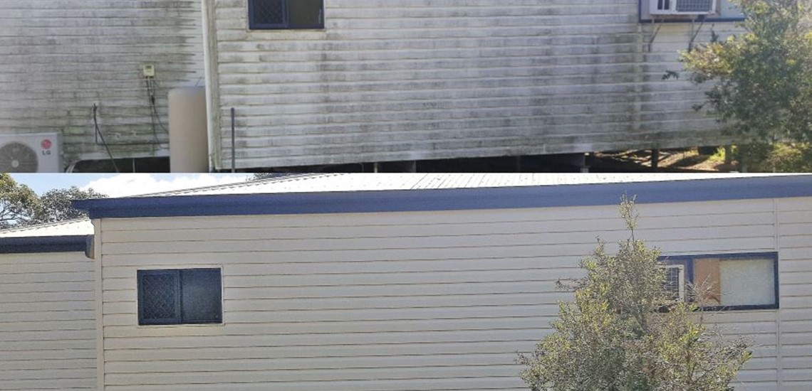 Mould removed during an external house clean