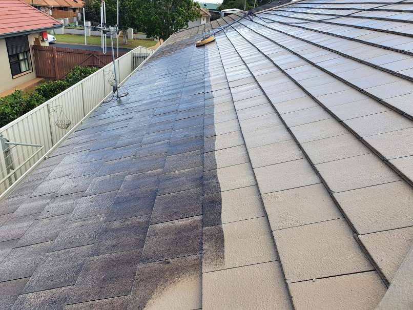 pressure cleaning a roof